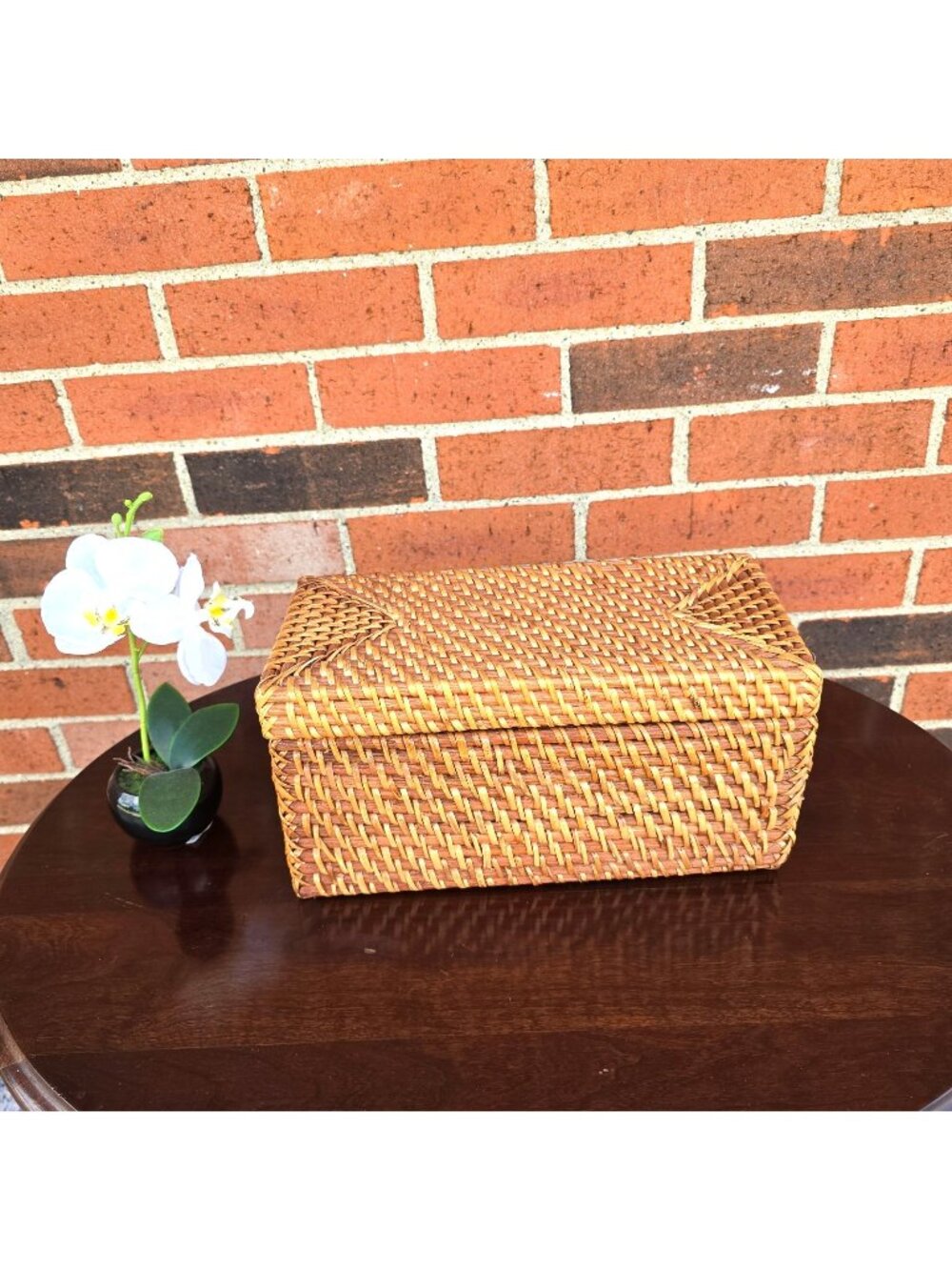 Wicker Trinket Box Storage Jewelry Removable Lid